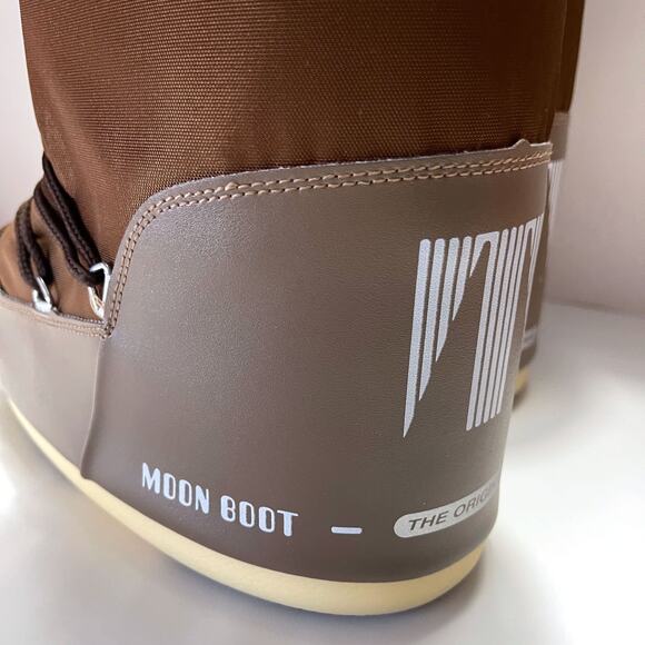 MOON BOOT NWT Icon Nylon Boots in Brown Size 7-8.5 - Picture 11 of 16